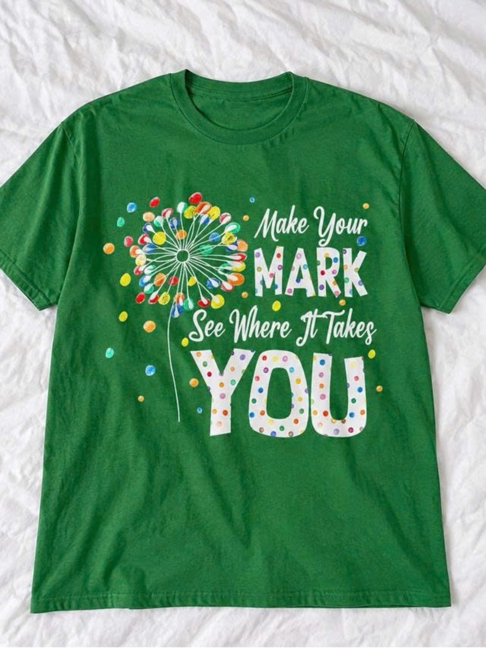 Green Graphic Tee - "Make Your Mark"